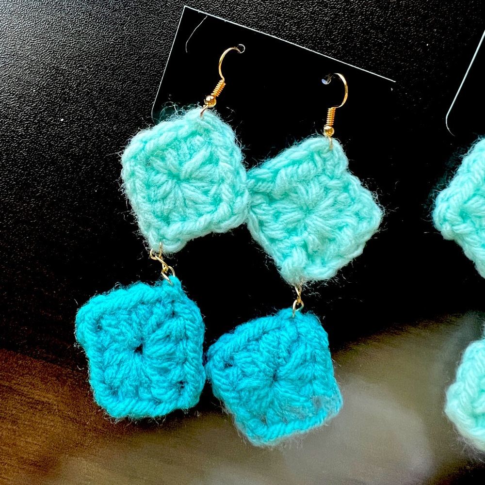 Handmade crochet earrings made in the USA